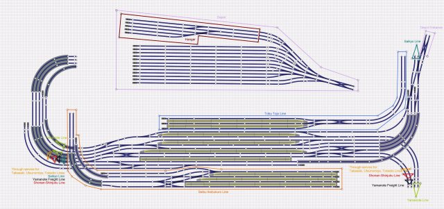 Ikebukuro Station track plan using Tomix FineTrack (in AnyRail ...